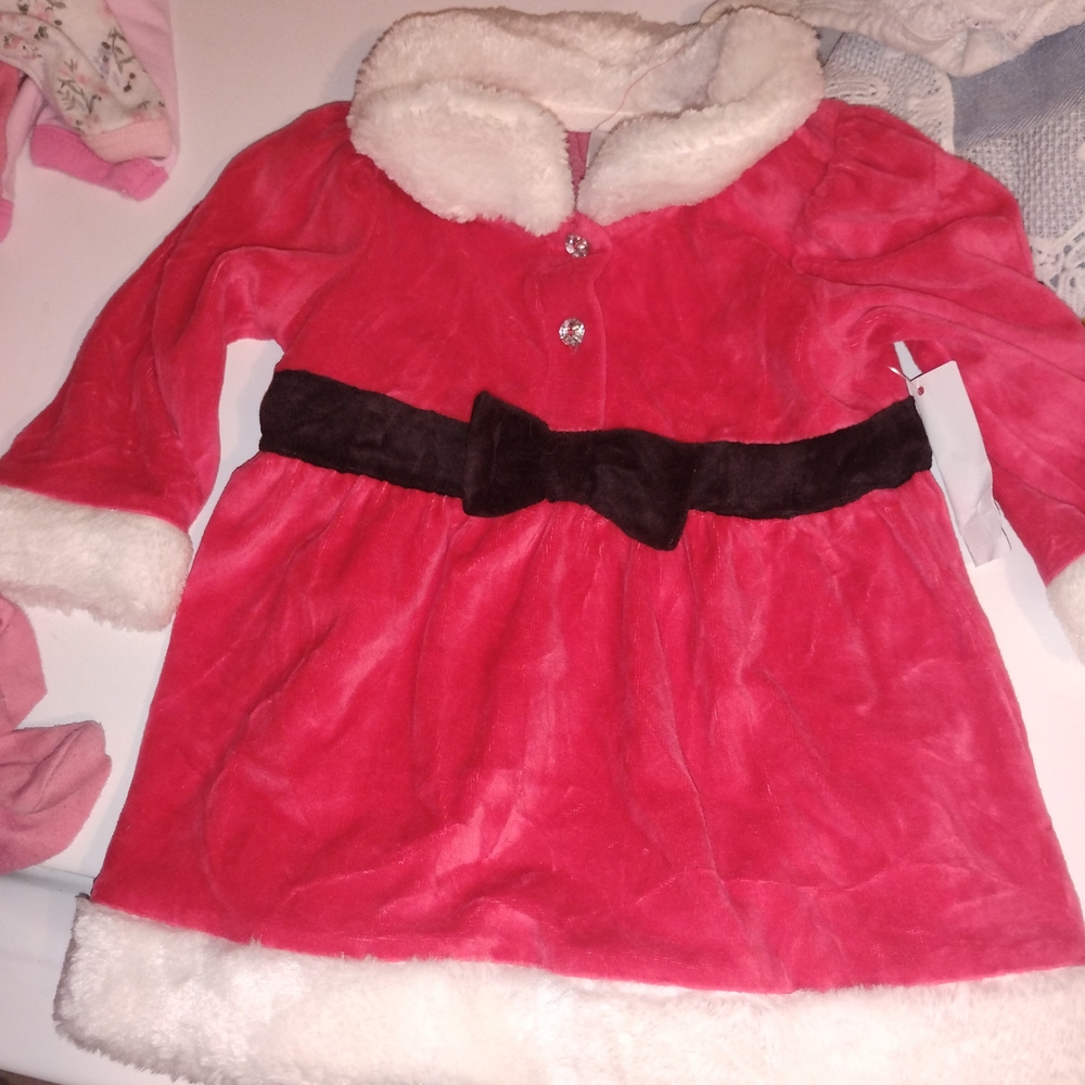 Elegant Red Kids Formal Dress with Faux Fur Trim
